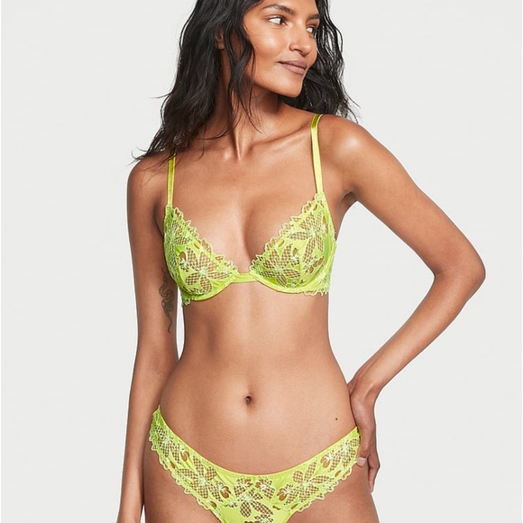 VICTORIA SECRET ZIGGY GLAM FLORAL EMBROIDERY UNLINED DEMI BRA - Picture 8 of 10